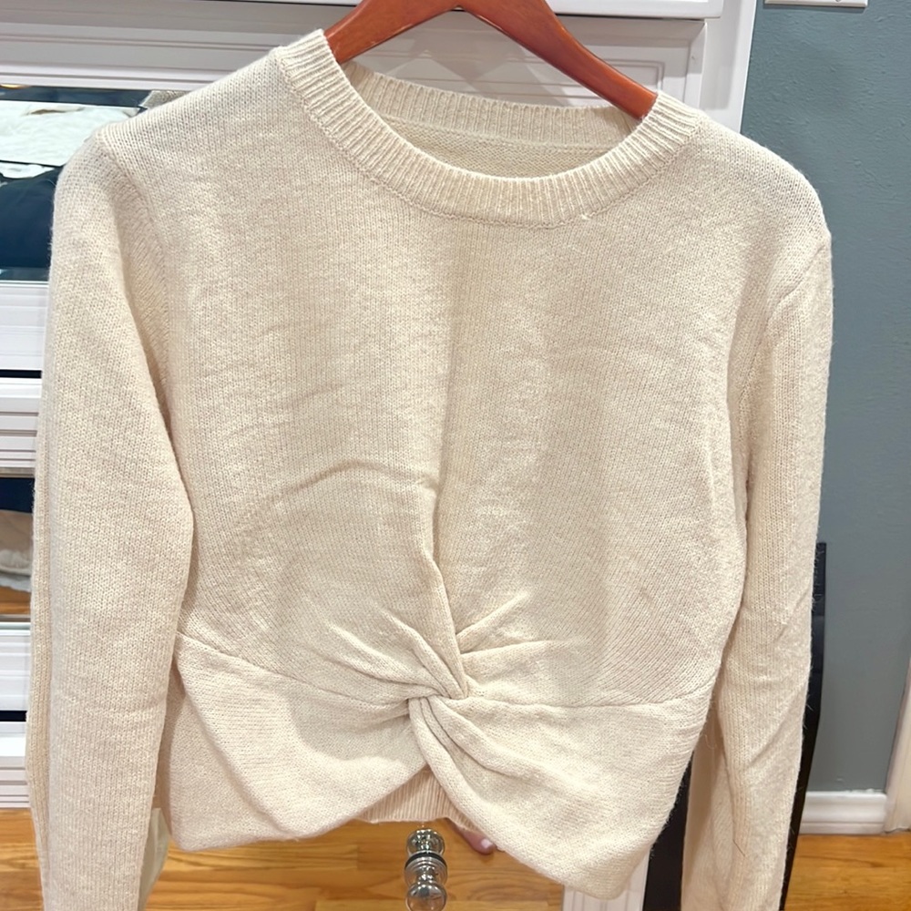 Shein ivory crop sweater